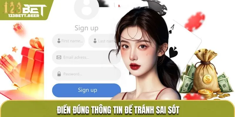 Điền đúng thông tin để tránh sai sót khi đăng nhập 123Bet